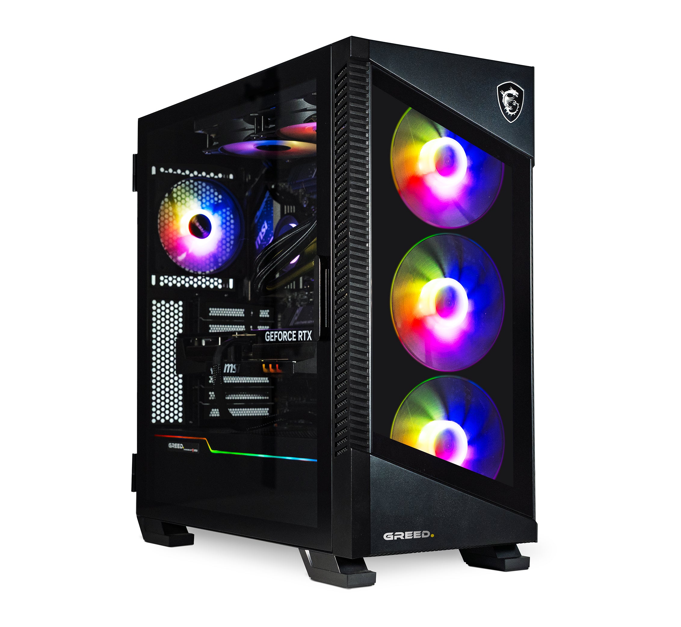 GREED® MK5 Pro Gaming PC – Intel Core i9 12900KF, Nvidia RTX 5080 16GB, 32GB DDR5, 2TB SSD, 5,6GHz, 4K Raytracing, RGB, WLAN, Windows 11 Pro GREED® MK5 Pro Gaming PC – Intel Core i9 12900KF, Nvidia RTX 5080 16GB, 32GB DDR5, 2TB SSD, 5,6GHz, 4K Raytracing, RGB, WLAN, Windows 11 Pro